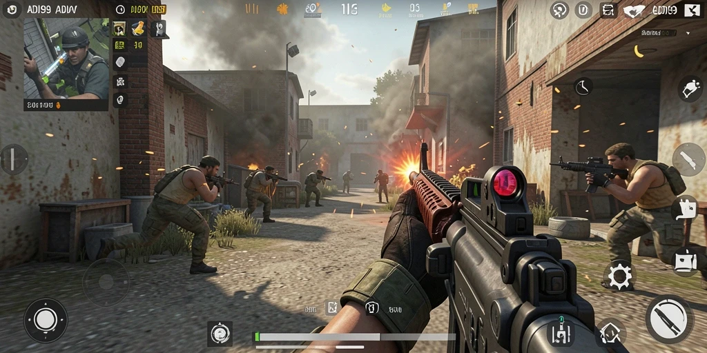 Gameplay ADI99 yang intens dan menegangkan dalam mode FPS.