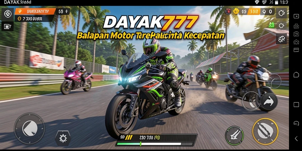 Screenshot DAYAK777 menunjukkan aksi balapan motor yang mendebarkan.