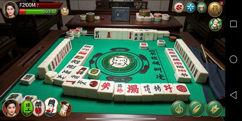 Screenshot F200M menampilkan permainan Mahjong yang menarik dan menantang.