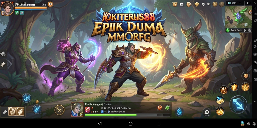 Screenshot HOKITERUS88 menampilkan aksi pertarungan yang mendebarkan dalam dunia MMORPG.