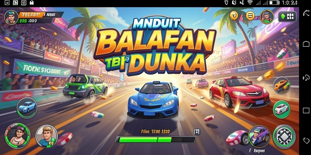 Tampilan gameplay seru MNDUIT di lintasan balapan.