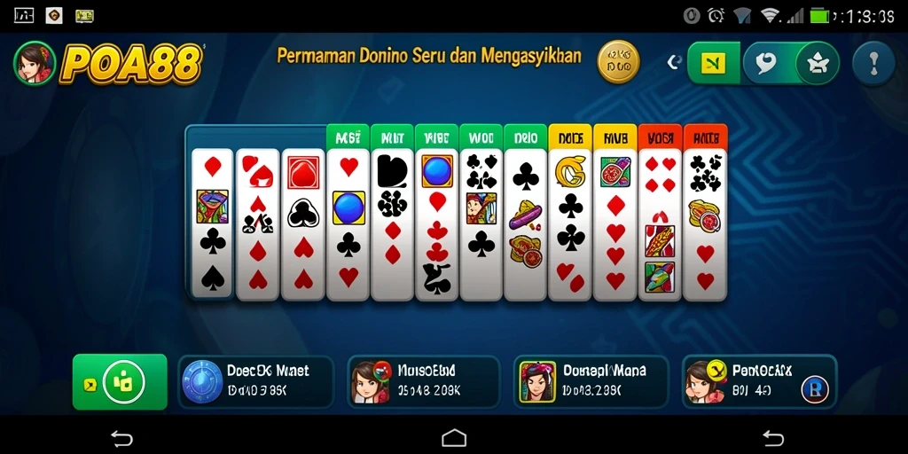 Tampilan gameplay POA88 saat bermain Domino yang seru.