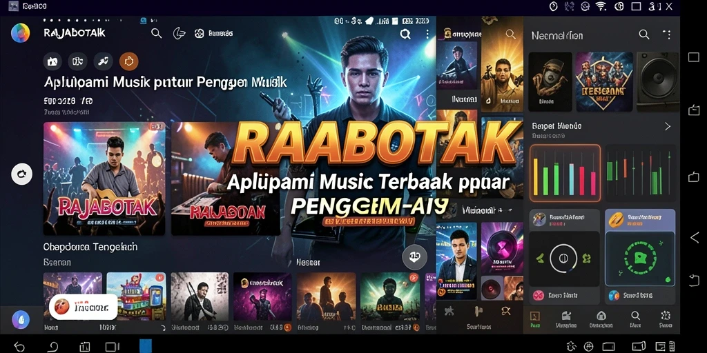 Screenshot RAJABOTAK menunjukkan gameplay musik yang mengasyikkan.