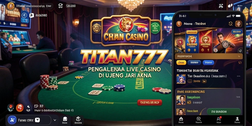 Tampilan gameplay Live Casino yang mendebarkan dari TITAN777.