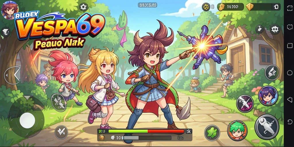 Screenshot VESPA69 menampilkan aksi karakter Anime yang menegangkan.
