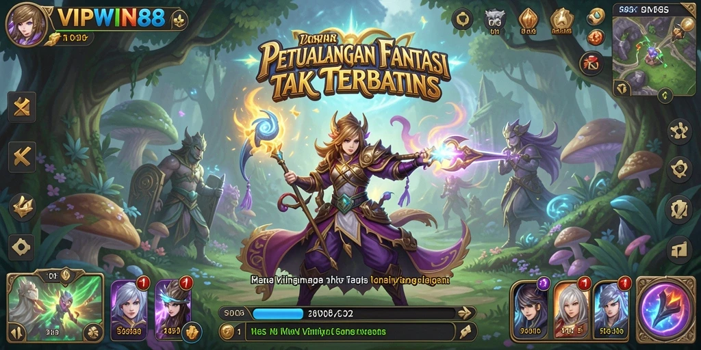Tangkapan layar gameplay VIPWIN88 menampilkan pertarungan epik antara karakter.