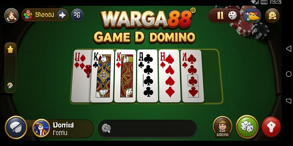 Screenshot WARGA88 menunjukkan gameplay seru Domino.