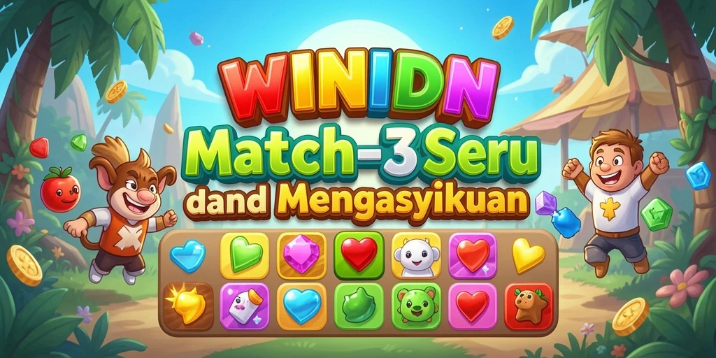 Screenshot gameplay WINIDN dengan tantangan Match-3 yang menarik.